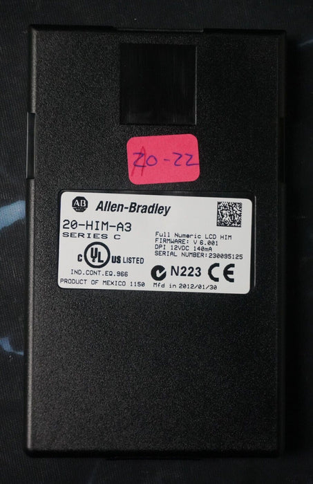 Allen-Bradley 20-HIM-A3 SERIES C Full Numeric HMI Keypad Firmware 6.001   #20-22