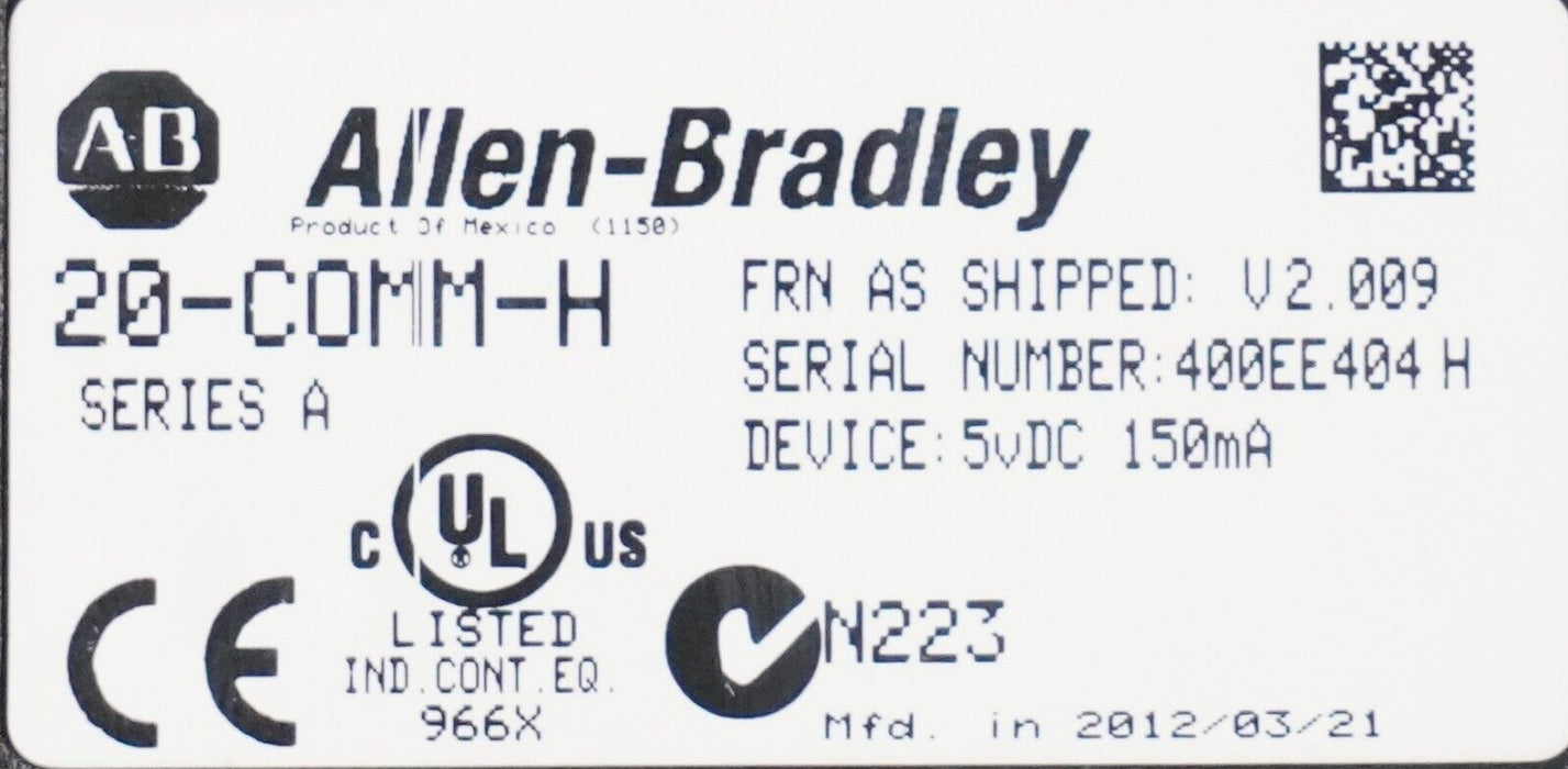 ALLEN-BRADLEY 20-COMM-H SERIES A POWERFLEX 700 HVAC ADAPTER 2.009