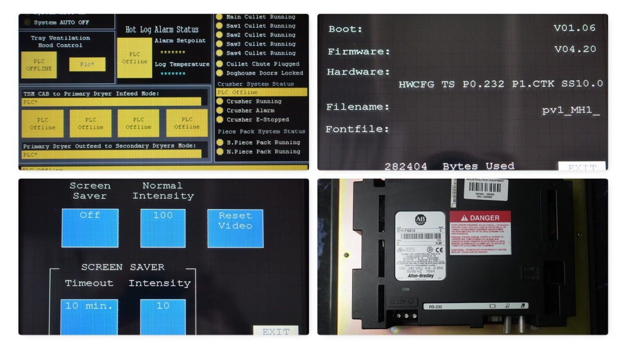 Allen-Bradley PanelView 1000 Cat. 2711-T10C15 Series C FRN:4.20 Tested Good