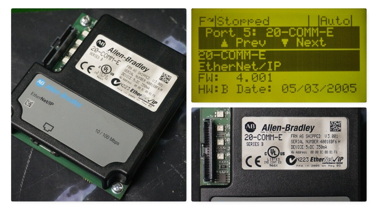 Allen-Bradley 20-COMM-E Powerflex Ethernet Module Series A FRN:4.001