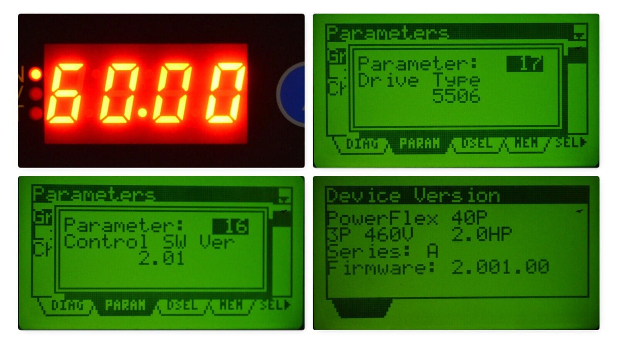 Allen-Bradley 22D-D4P0N104 PowerFlex 40P Drive 2HP Series A Tested FRN:2.01