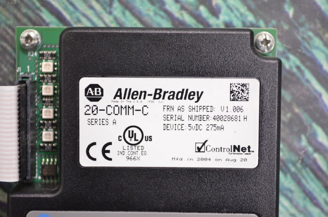 Allen Bradley 20-COMM-C ControlNet Adapter Series A Firmware Ver. 1.006