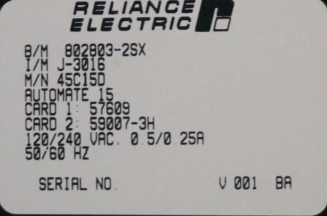 Reliance Electric Automate 15 PLC UNIT 45C15D Programmable Controller