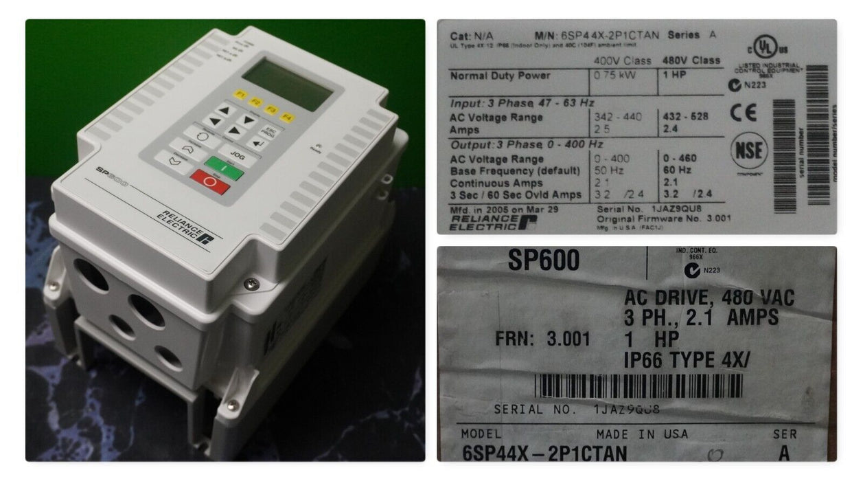 New Reliance Electric SP600 6SP44X-2P1CTAN FRN:3.001