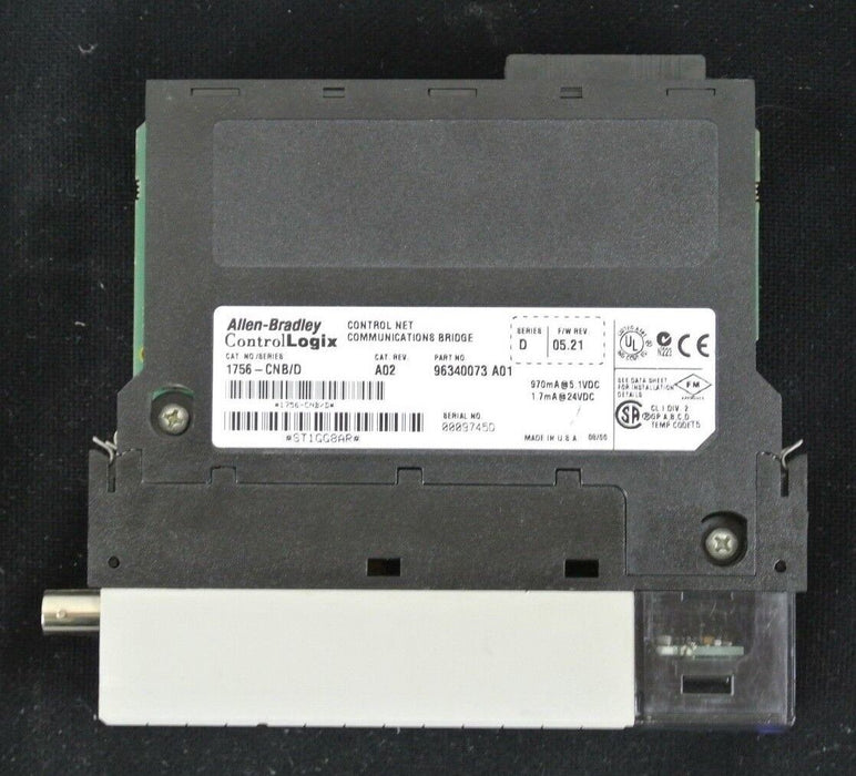 Allen-Bradley 1756-CNB /D Firmware 5.21 ControlLogix Net Bridge Module A02 SER D