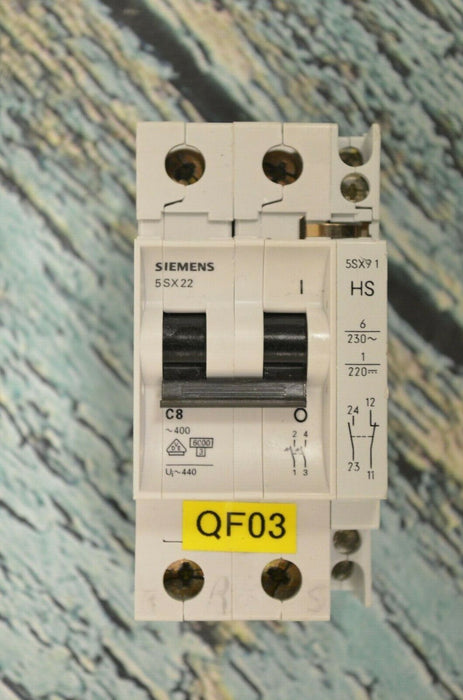 5SX22 SIEMENS C8  2 pole din rail 480v  with VDE0660  Circuit Breaker