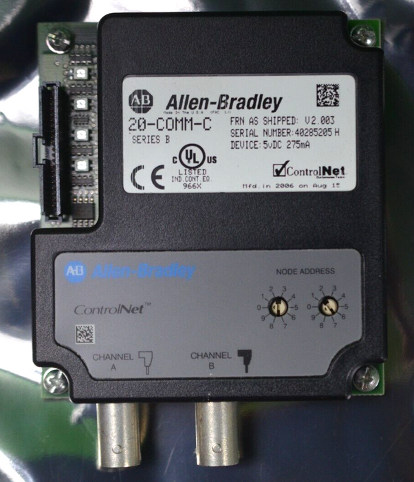 Allen Bradley 20-COMM-C ControlNet Adapter Series B Firmware Ver. 2.003