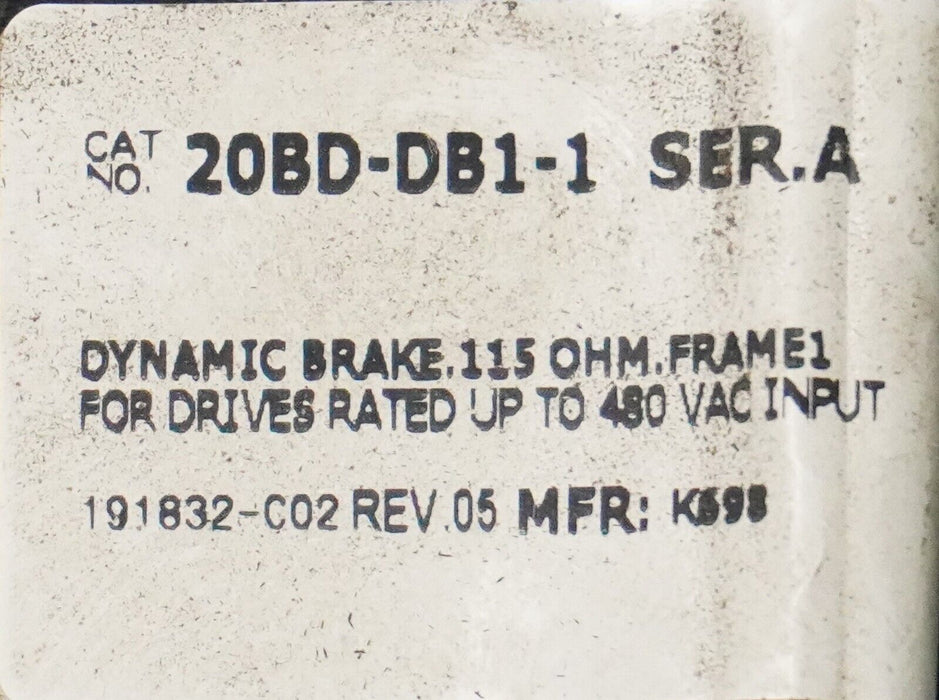 Allen-Bradley 20BD-DB1-1 Dynamic Brake Resistor Ser A Tested Good