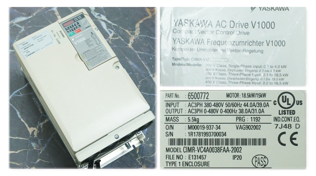 New YASKAWA V1000(CIMR-VCA4A0038FAA-2002) AC Drive