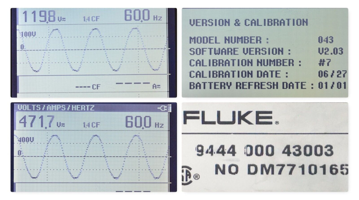 FLUKE 43B HAND HELD Power Quality Analyzer Tested Good