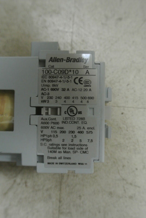 Allen Bradley 100-C09D*10 Contactor / 3-Phase IEC Rated Contactor