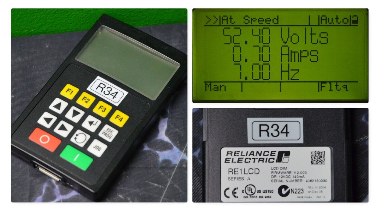 Reliance Electric RE1LCD A Keypad FRN:2.003 Tested Good R34