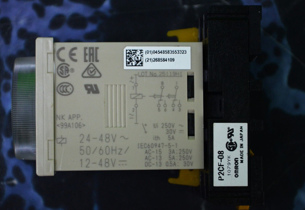 Omron H3CR-A8 Timer Relay, 8-Pin With Base P2CF-08 Tested Good