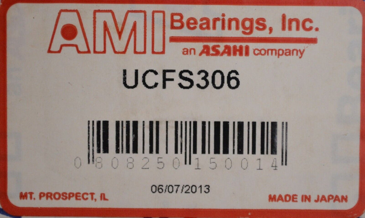 New AMI UCFS306 Flanged Bearing 1-3/16" ID