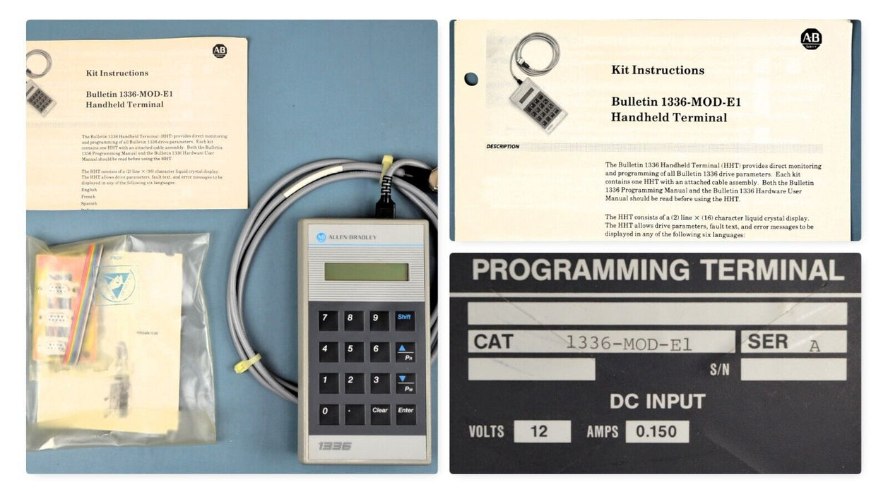 NEW Allen-Bradley 1336-MOD-E1 Series A Handheld Programming Terminal 12V/0.15Amp