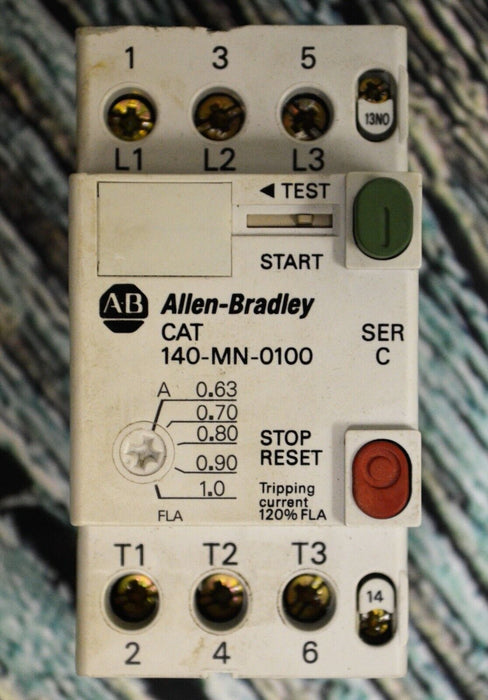 Allen Bradley CAT#140-MN-0100 Ser C Manual Starter Motor Tested Good