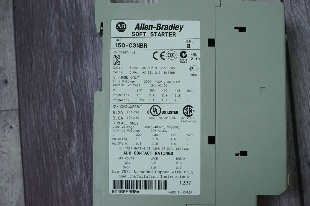 Allen Bradley SMC-3 150-C3NBR Smart Motor Controller Series A 3 Phase FRN 2.10