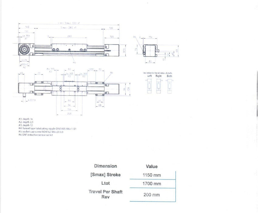 Thomson WH08Z200-01100-01650-AN0000-97 Belt Driven Wheel Guided Linear Actuator