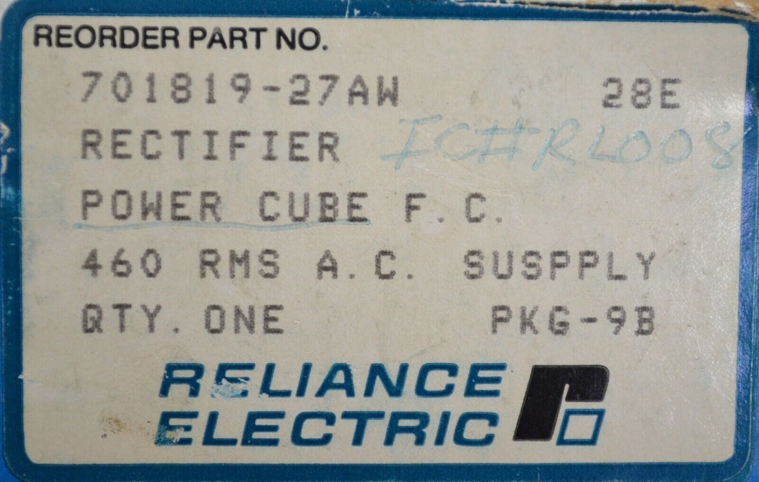 Reliance Electric 701819-27AW 70181927AW Power Cube F.C.