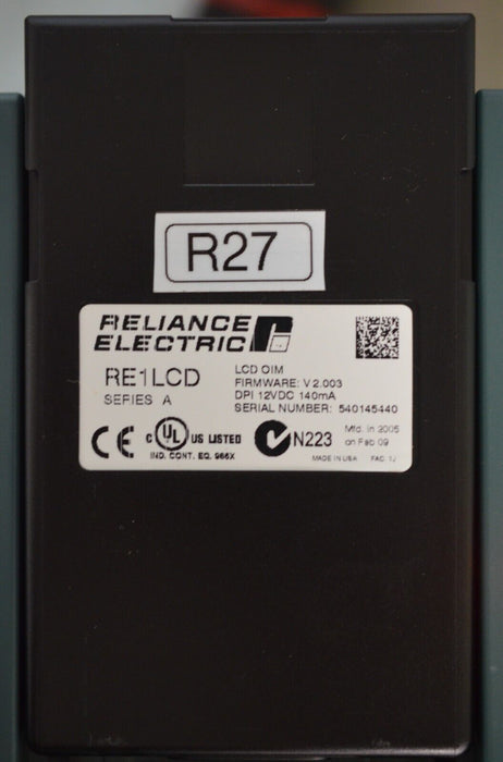 Reliance Electric RE1LCD A Keypad FRN:2.003 Tested Good R27