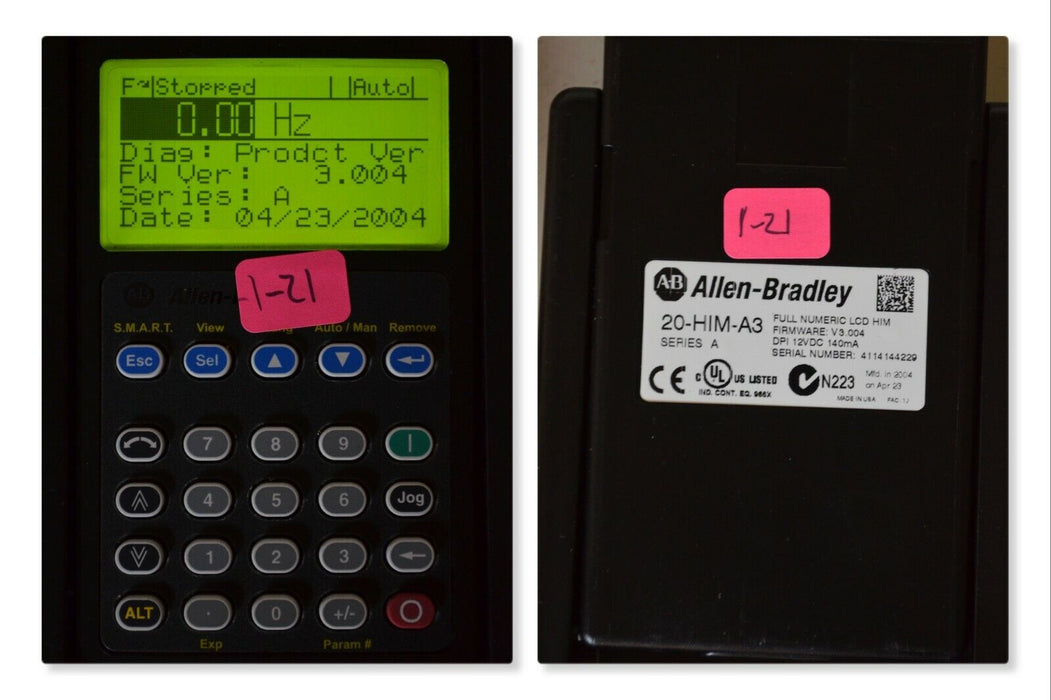 Allen-Bradley 20-HIM-A3 SERIES A Full Numeric HMI Keypad Firmware 3.004   #1-21