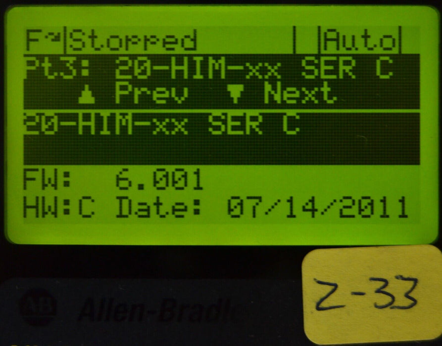 Allen-Bradley 20-HIM-A3 SERIES C Full Numeric HMI Keypad Firmware:6.001  #2-33