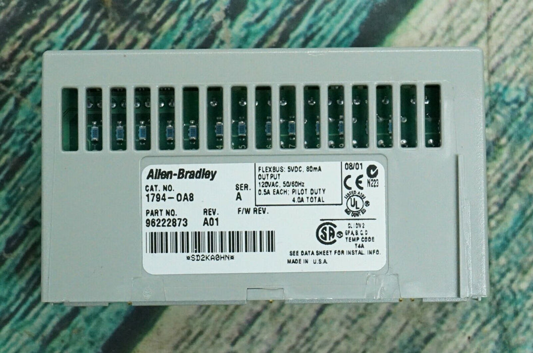 New Open Box Allen-Bradley 1794-0A8 Ser. A Digital Output Module