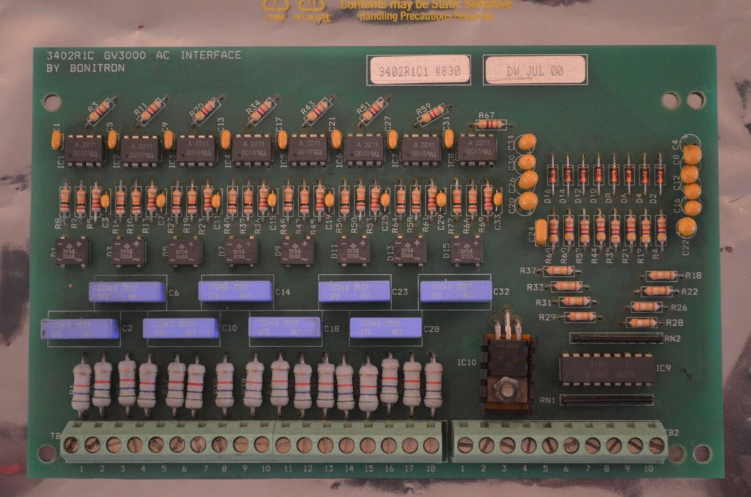 Reliance Bonitron 3402R1C 2LB3000 115V Interface Card For GV3000