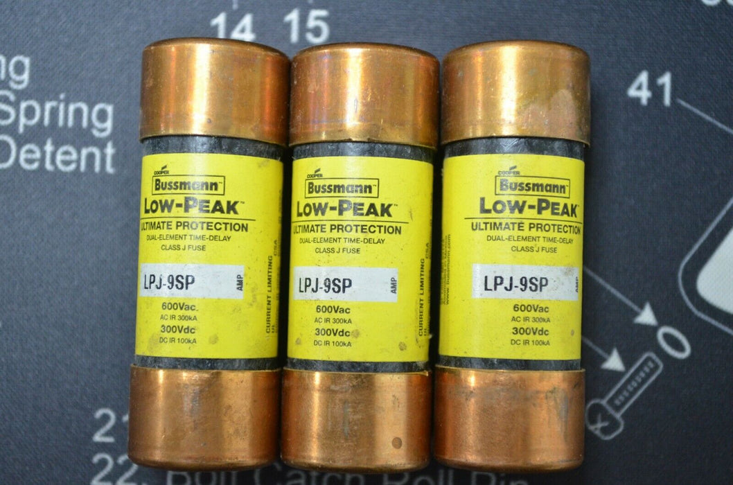 Bussmann LPJ-9SP Class J Fuses (Lot of 3) Tested Good