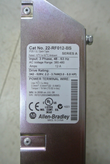 Allen Bradley 22-RF012-BS Line Filter Series A 3-Phase