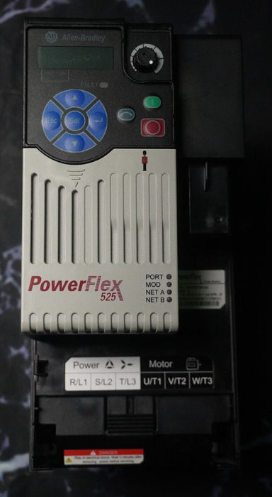 Low Hr Allen Bradley 25B-D013N104 7.5HP Powerflex 525 Series A FRN:5.001