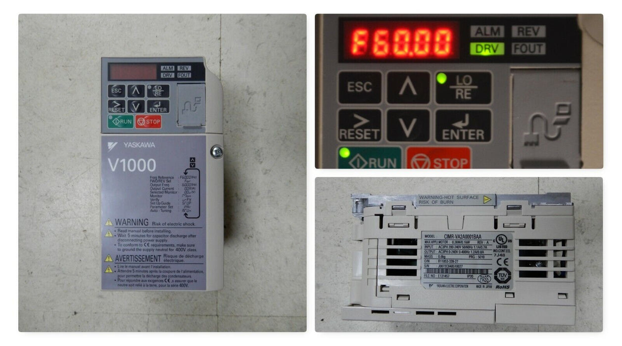 Yaskawa CIMR-VA2A0001BAA REV A Drive Inverter