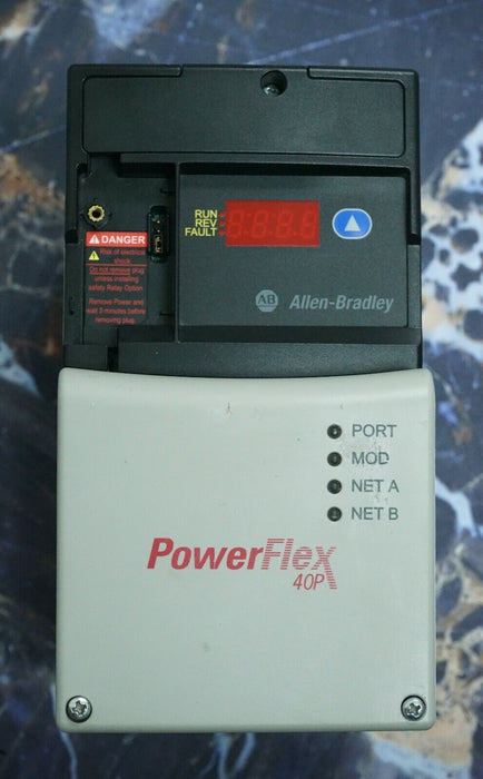 Zero Hours 22D-D4P0N104 Allen-Bradley PowerFlex 40P Drive 2HP Ser. A FRN:2.01