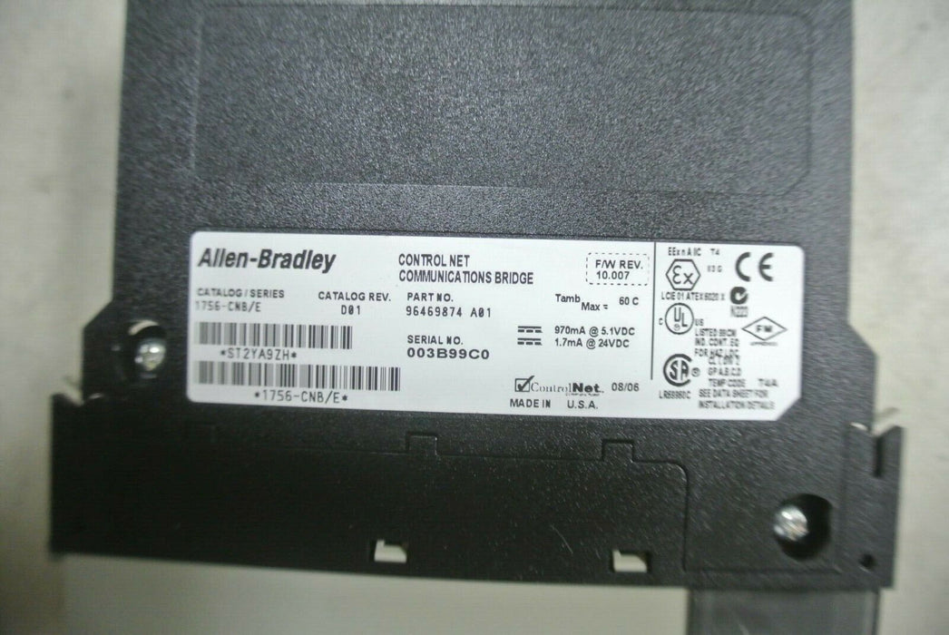 Allen-Bradley 1756-CNB E Firmware 10.007 ControlLogix ControlNet Bridge Module