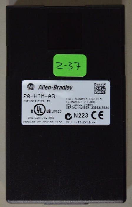 Allen-Bradley 20-HIM-A3 SERIES C Full Numeric HMI Keypad Firmware:6.001  #2-37