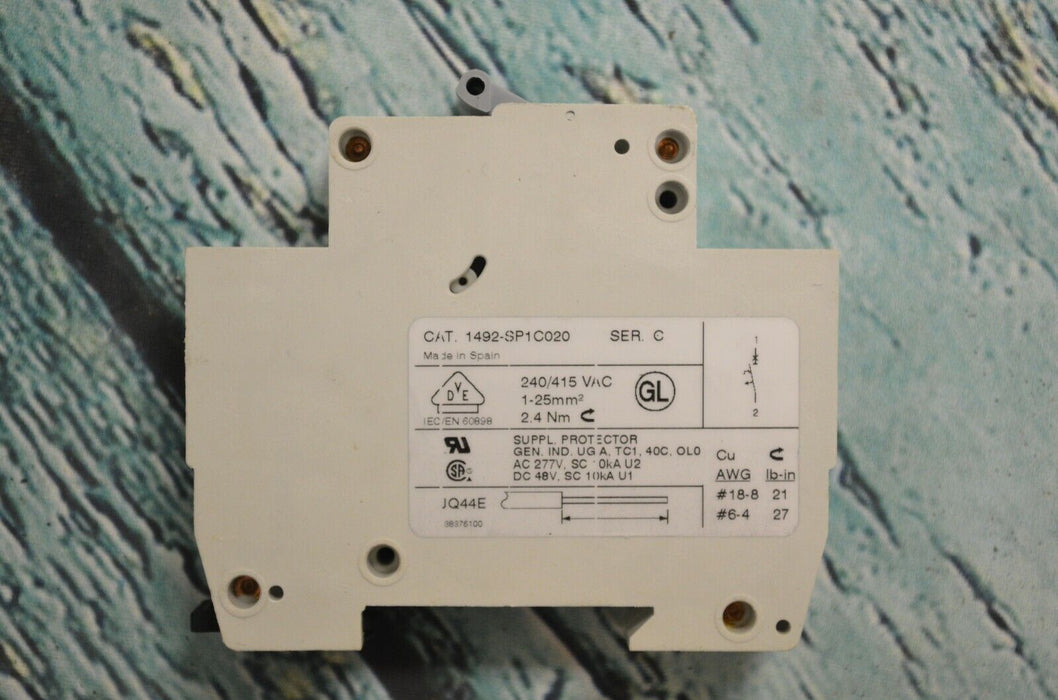 Allen Bradley 1492-SP1C040 Ser. C Miniature Circuit Breaker 240/415 VAC 1-Pole