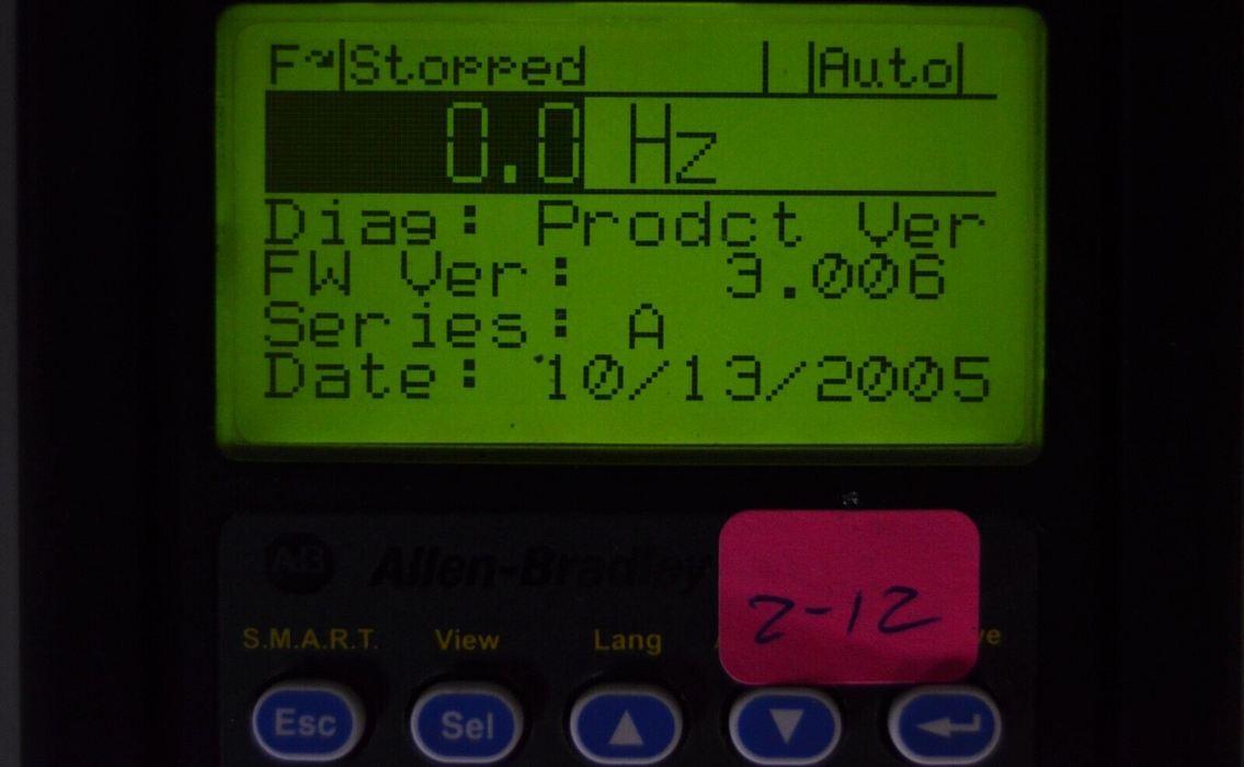 Allen-Bradley 20-HIM-A3 SERIES A Full Numeric HMI Keypad Firmware: 3.006  #2-12