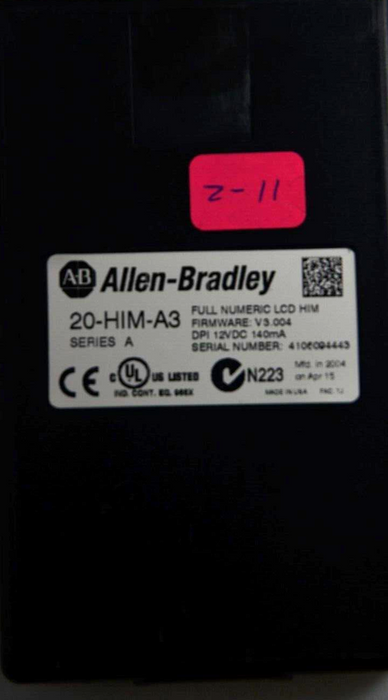 Allen-Bradley 20-HIM-A3 SERIES A Full Numeric HMI Keypad Firmware: 3.004  #2-11