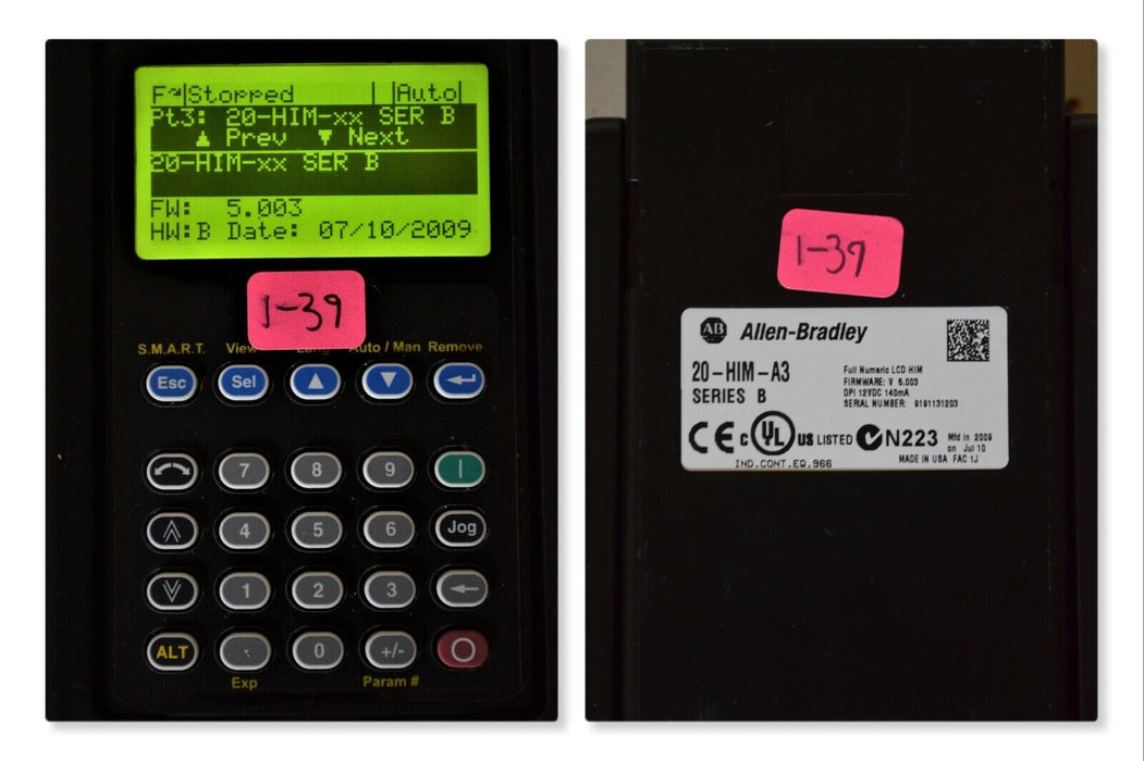 Allen-Bradley 20-HIM-A3 SERIES B Full Numeric HMI Keypad Firmware 5.003   #1-39