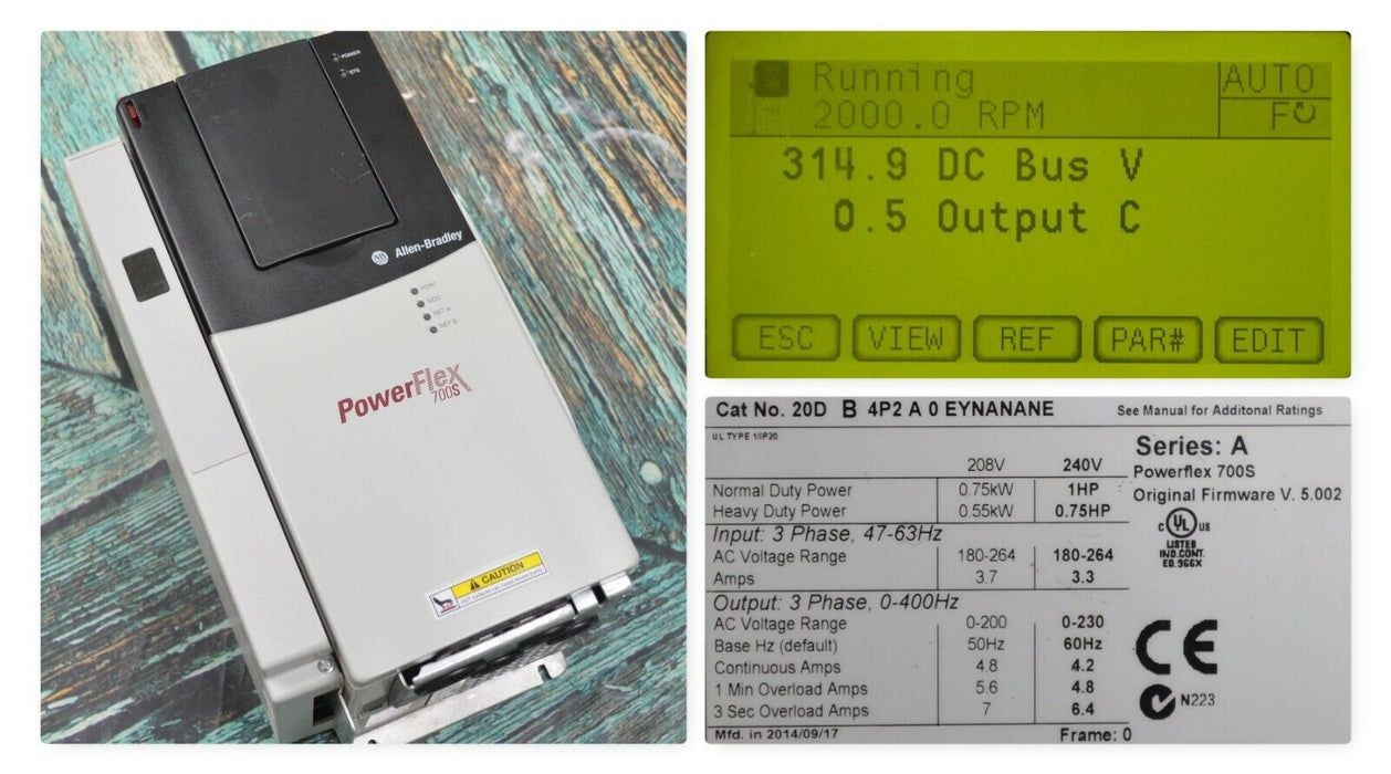 New Allen-Bradley Powerflex 700S 20DB4P2A0EYNANANE Series A FRN: 5.002