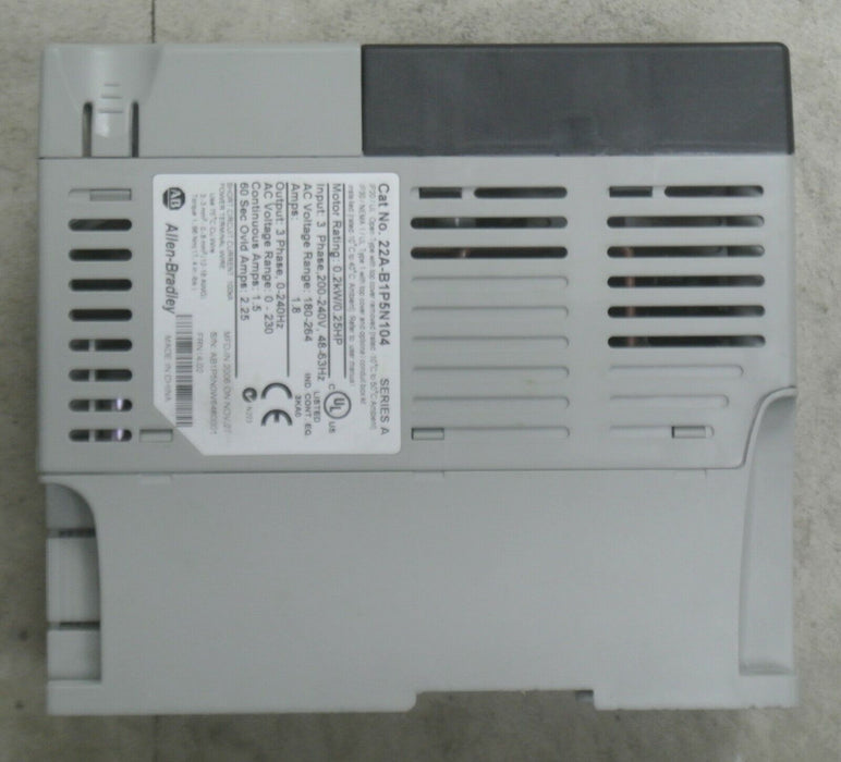 Low Hours Allen Bradley 22A-B1P5N104 /A POWERFLEX 4 AC Drive 1/4HP FRN:4.02