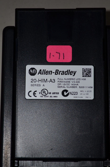 Allen-Bradley 20-HIM-A3 SERIES A Full Numeric HMI Keypad Firmware 3.005   #1-71