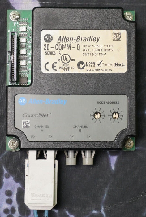 Allen-Bradley 20-COMM-Q PowerFlex ControlNet Fiber Optic Adapter FRN:3.001