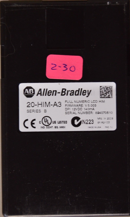 Allen-Bradley 20-HIM-A3 SERIES B Full Numeric HMI Keypad Firmware: 5.003  #2-30