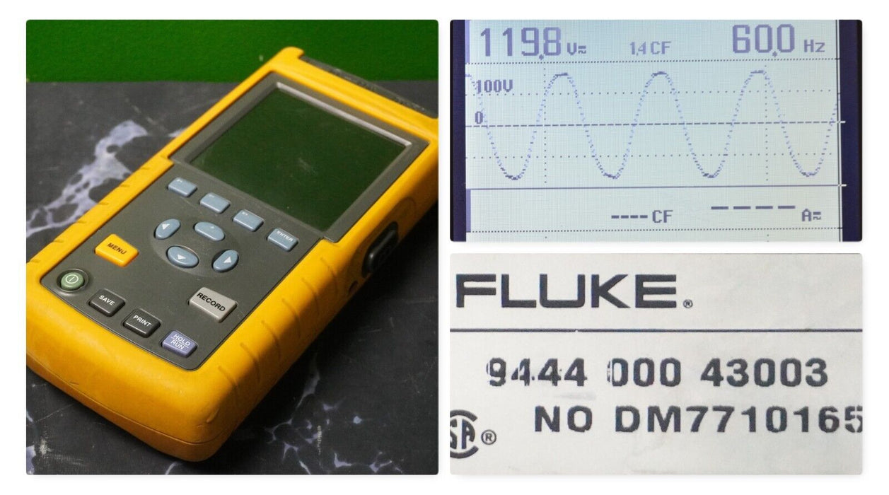 FLUKE 43B HAND HELD Power Quality Analyzer Tested Good