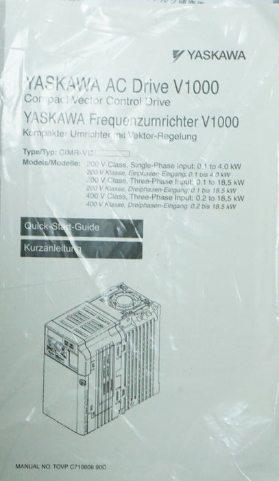 New YASKAWA V1000(CIMR-VCA4A0038FAA-2002) AC Drive