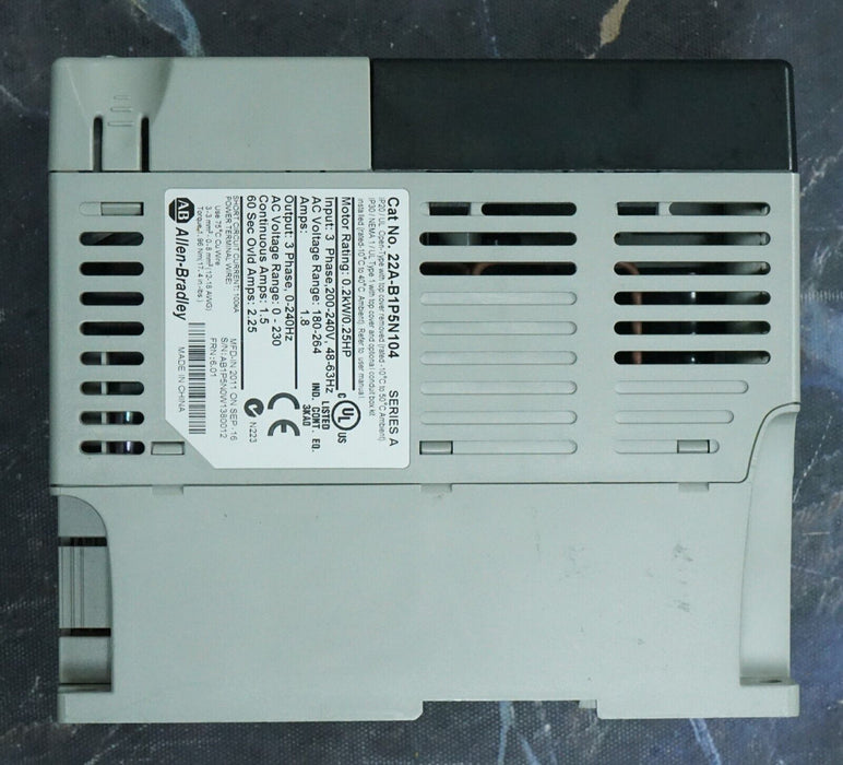 Zero Hours Allen Bradley 22A-B1P5N104/A POWERFLEX 4 AC Drive 1/4HP FRN:6.01