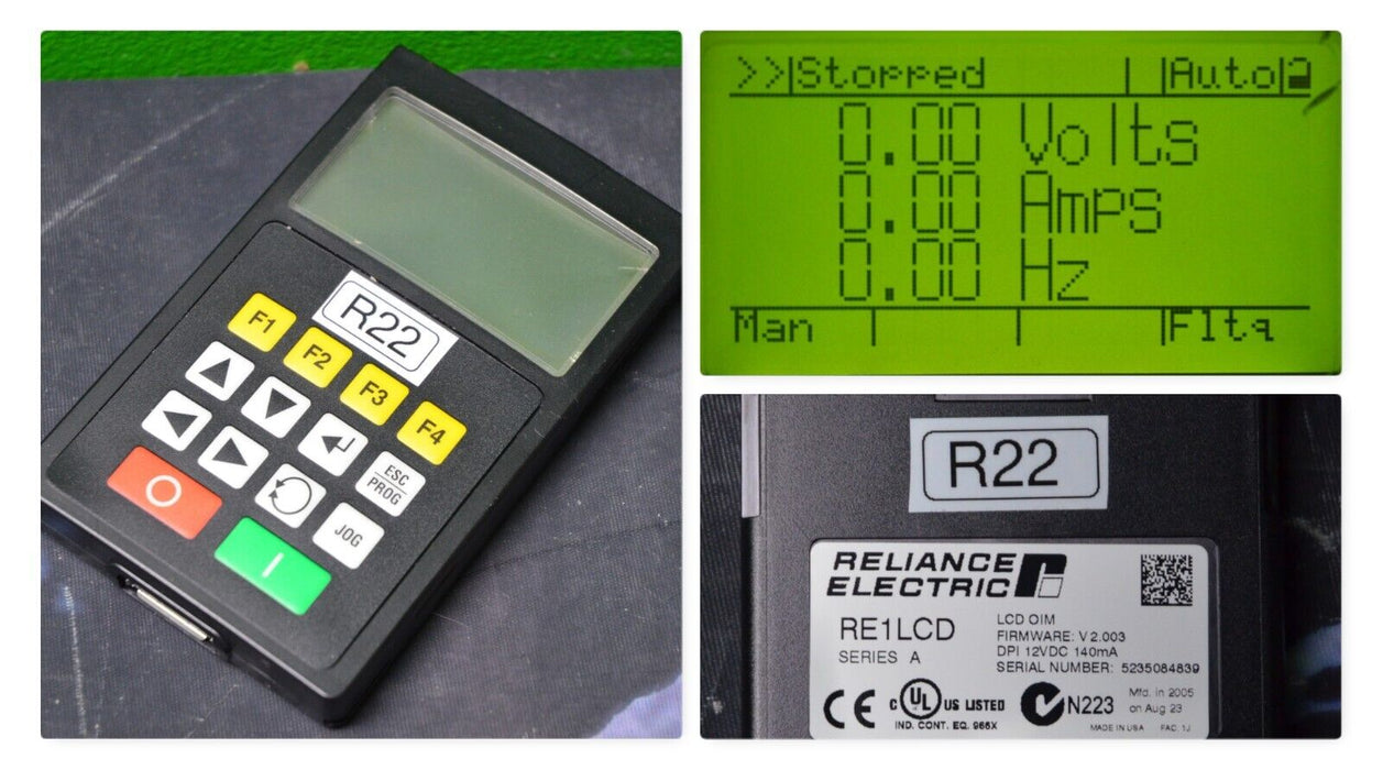 Reliance Electric RE1LCD A Keypad FRN:2.003 Tested Good R22