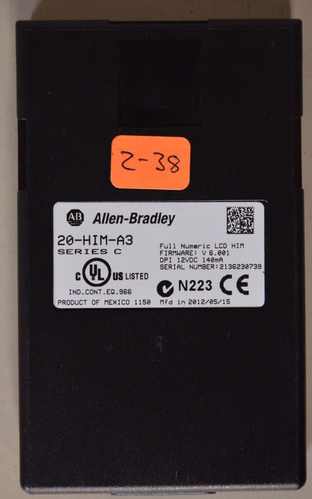 Allen-Bradley 20-HIM-A3 SERIES C Full Numeric HMI Keypad Firmware:6.001  #2-38