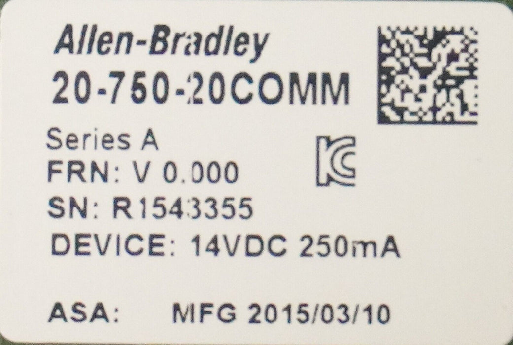 Allen Bradley 20-750-20COMM Communication Carrier Card Adapter